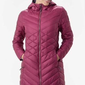 Lole claudia pink puffer coat size large NWT